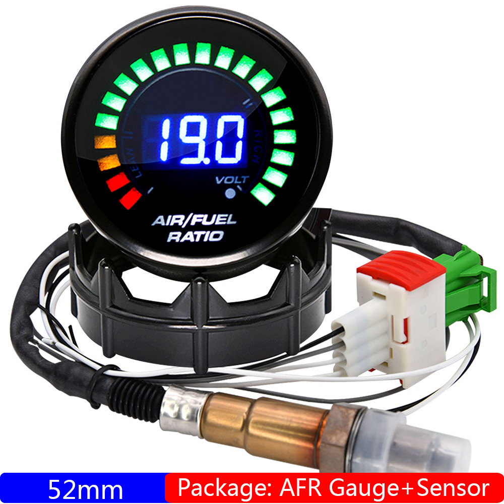 Smoke Leak Detector - 52 mm luchtbrandstofverhoudingmeter Digitale AFR-display Smalband