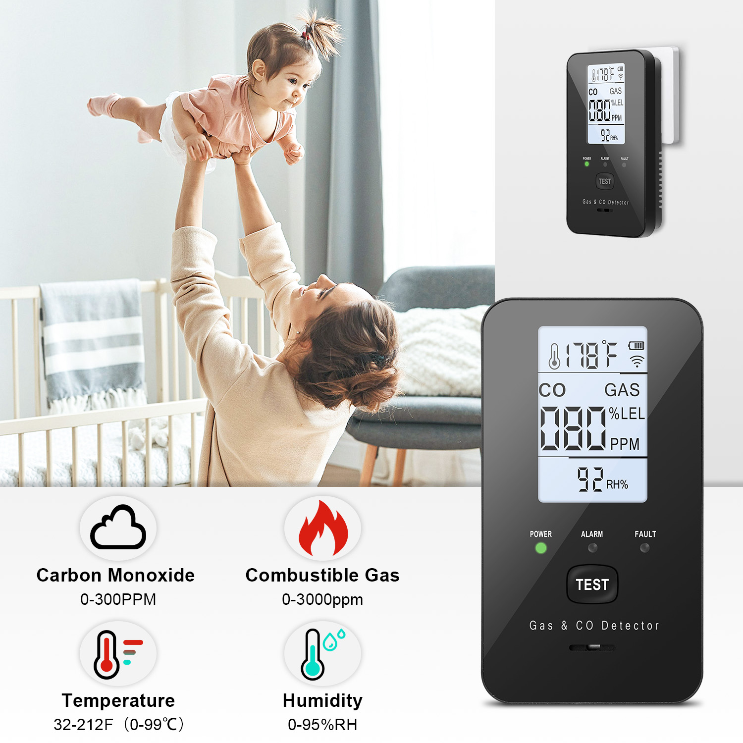 Combinatie aardgasdetector en  - Smoke Leak Detector recensie en prijs